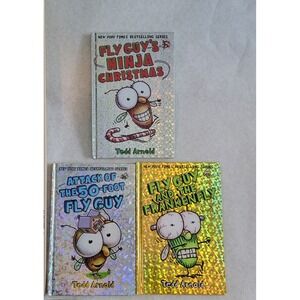 Fly Guy 3 Book Lot Tedd Arnold Hardcover Frankenfly Ninja Christmas 50-Foot Fly